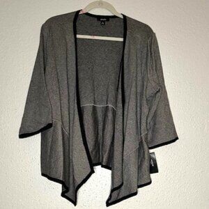 Alfani Black and White Peplum Open Crop Jacket Size 2X